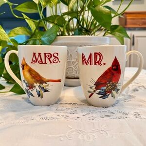 SOLD Lenox mugs set of 2 MR. and MRS. Cardinal Mugs
